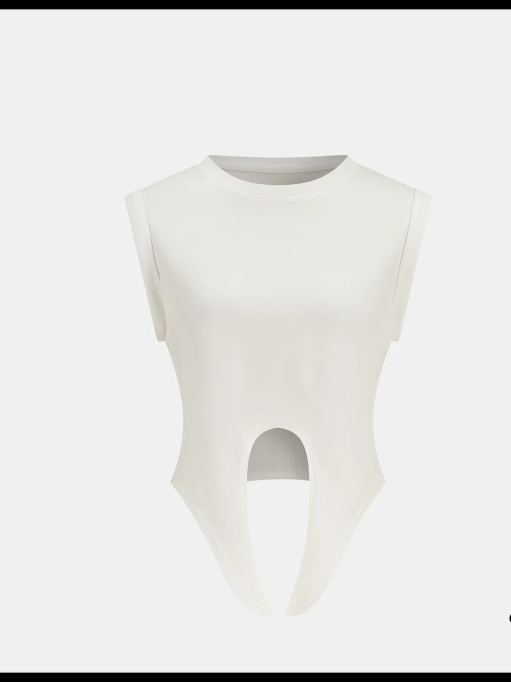 Commense White Knot-Front Crop Tank - Picture 3 of 3